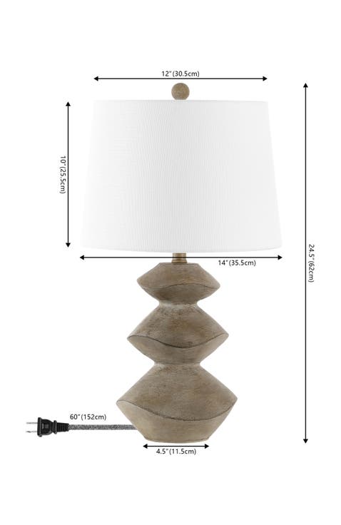 Laken Minimalist Coastal Resin/Iron 3-Stack Cairn LED Table Lamp