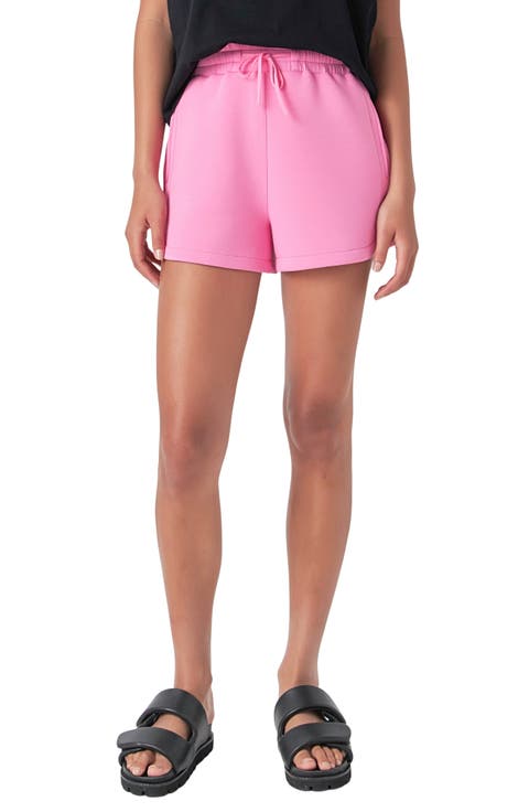 Tie Waist Scuba Knit Shorts