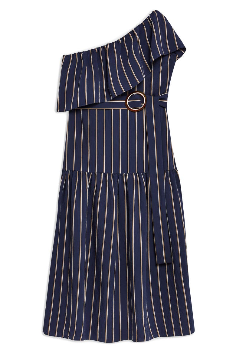 Sicily One-Shoulder Midi Dress, Alternate, color, NAVY BLUE MULTI