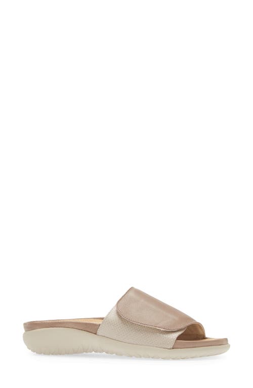 Naot Women's Ipo Slide Sandal In Soft Stone/beige Lizard Leather In Stone Leather/beige Lizard