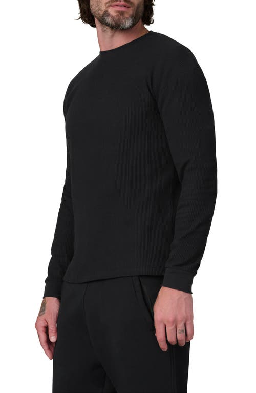 Joe's Waffle Monogram Long Sleeve T-shirt In Black