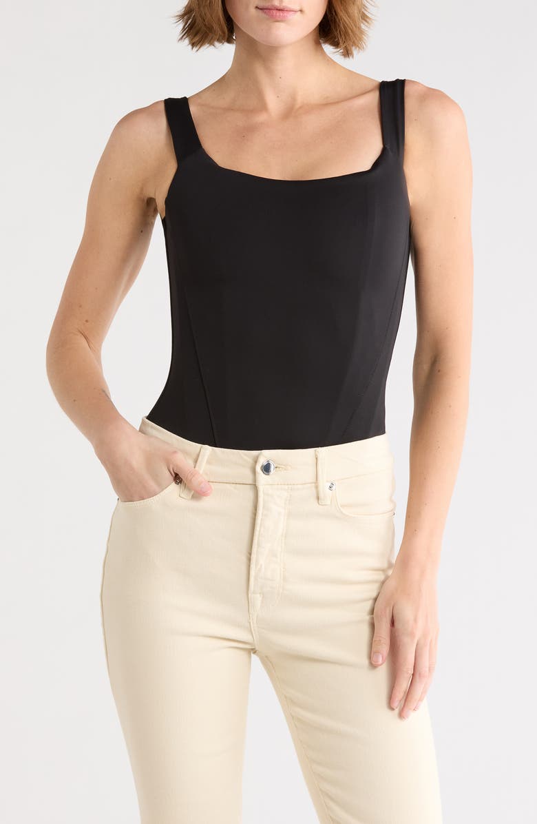 Good American Scuba Corset Bodysuit, Main, color, Black