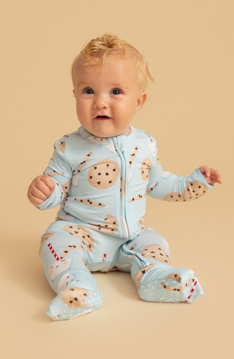 Posh Peanut Chocolate Chip Cookies Convertible Zip-Up Footie, Alternate, color, Blue