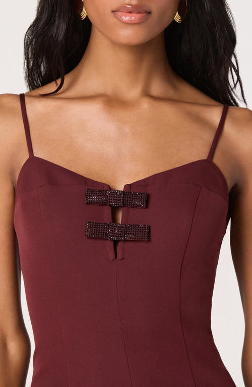 Astr The Label Bow Detail Sleeveless Minidress In Burgundy