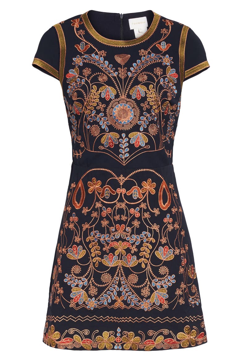 Hadiya Embroidered A-Line Dress, Alternate, color, HADIYA MULTI