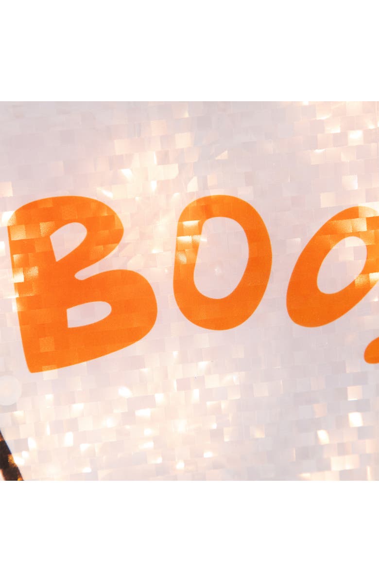 Northlight Lighted Holographic Boo Ghost Halloween Window Decoration - 12", Alternate, color, Orange