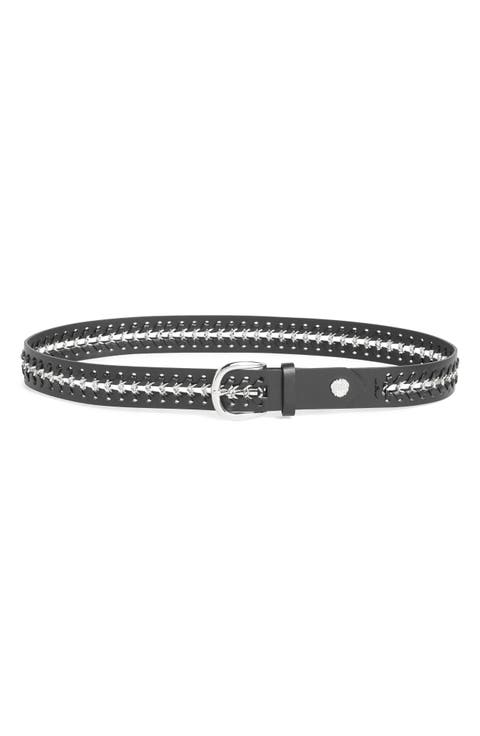 Woven Chain Faux Leather Belt
