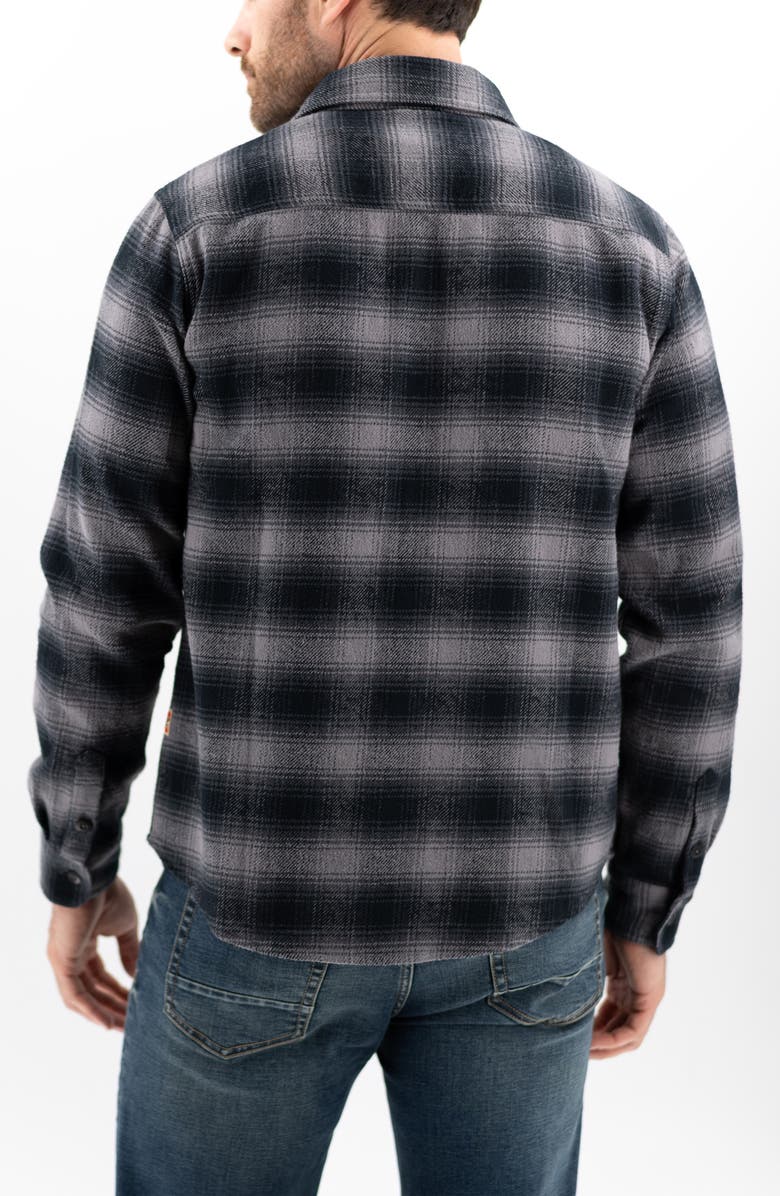 Devil-Dog Dungarees Plaid Cotton Flannel CPO Shirt Jacket, Alternate, color, Charcoal