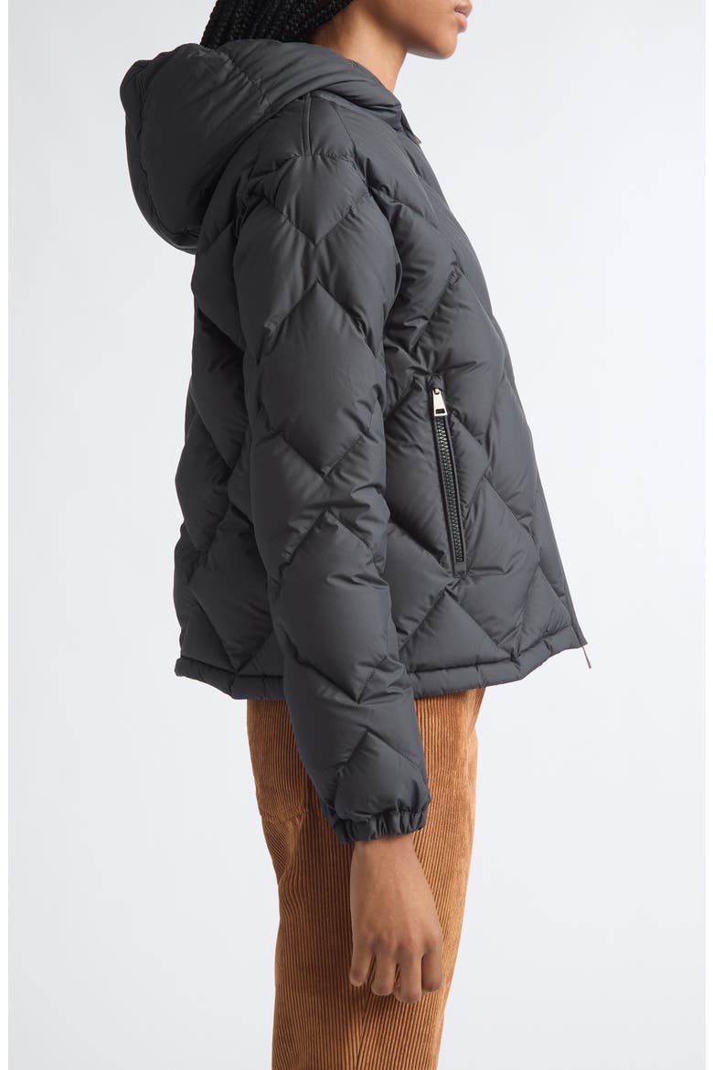 Arvouinne Diamond Quilted Hooded Down Jacket, Alternate, color, BLACK