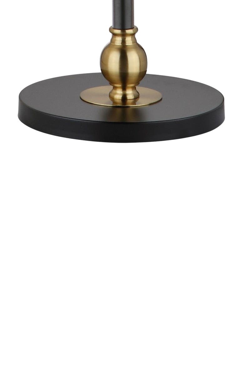 JONATHAN Y Evans 61" Metal LED End Table Floor Lamp, Black/Brass, Alternate, color, Black/Gold