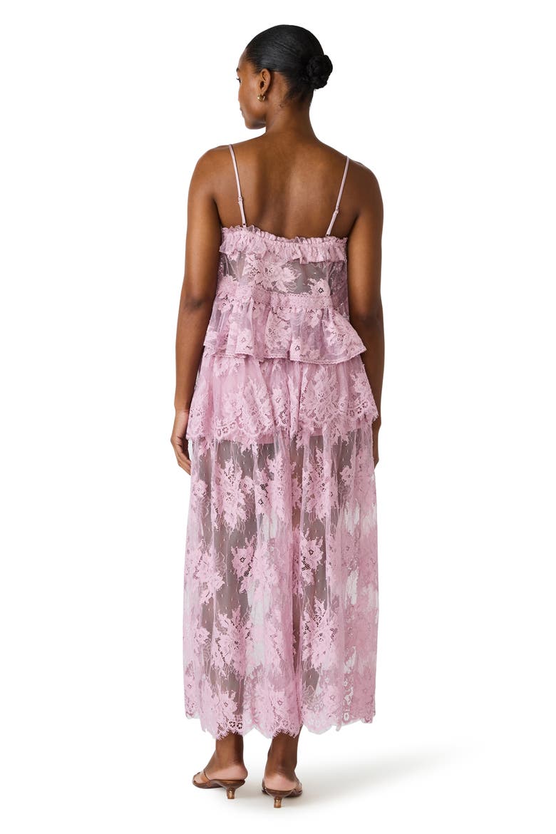 Arietty Lace Ruffle Trim Babydoll Top, Alternate, color, MAUVE SHADOWS