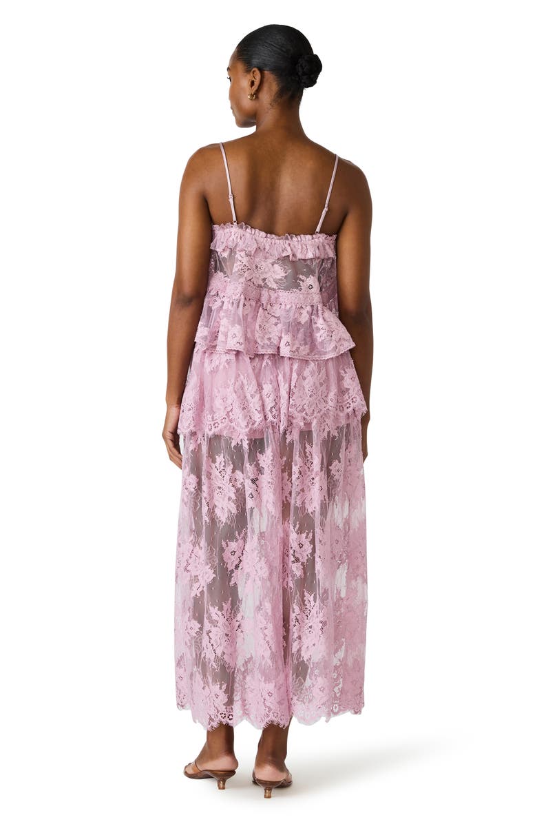 Steve Madden Arietty Lace Ruffle Trim Babydoll Top, Alternate, color, Mauve Shadows