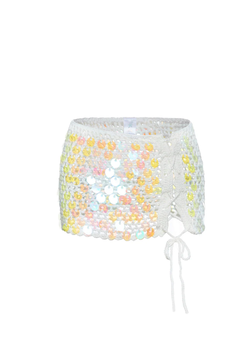 Sparkl Siren Mini Skirt In White