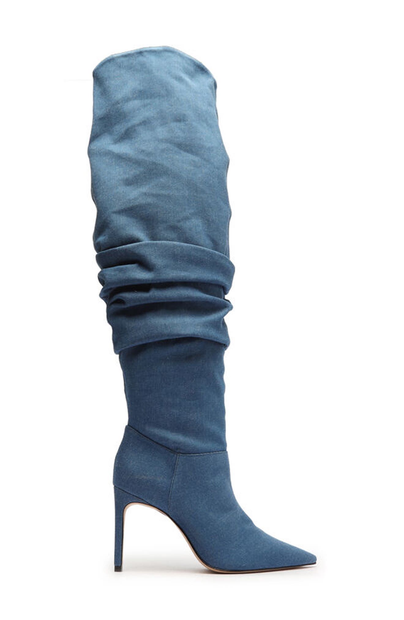 Schutz Ashlee Thigh High Pointed Toe Slouch Boot, Alternate, color, 