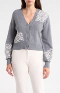 KAY UNGER SPORTSWEAR Lace Trimmed Cardigan