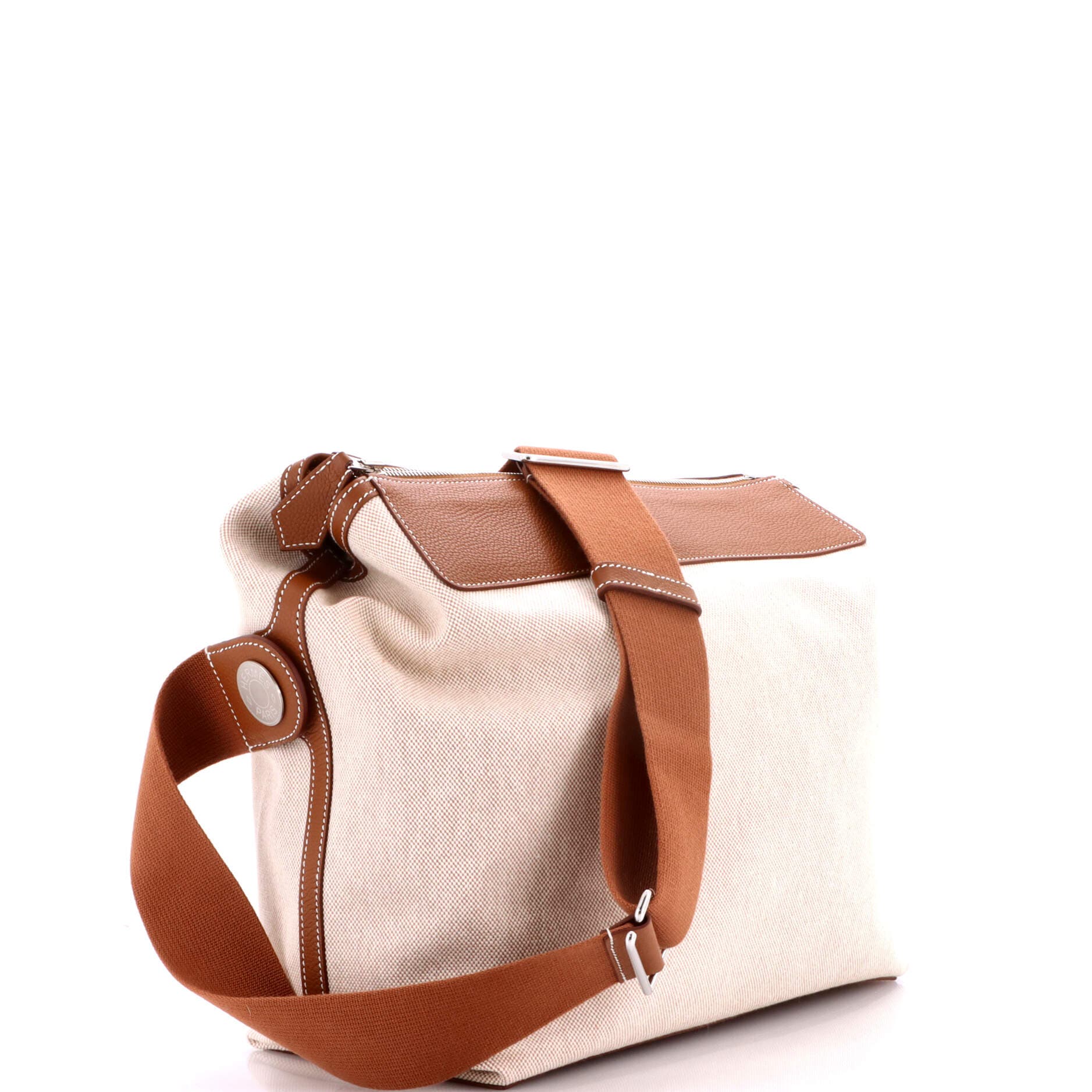 Pre-Owned Hermes R.M.S 12H Bag Toile and Leather, Alternate, color, Gold