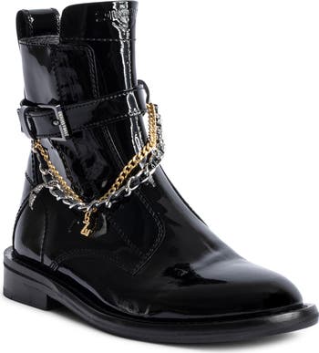 Zadig & store Voltaire Laureen Black Leather Buckle Ankle Boots