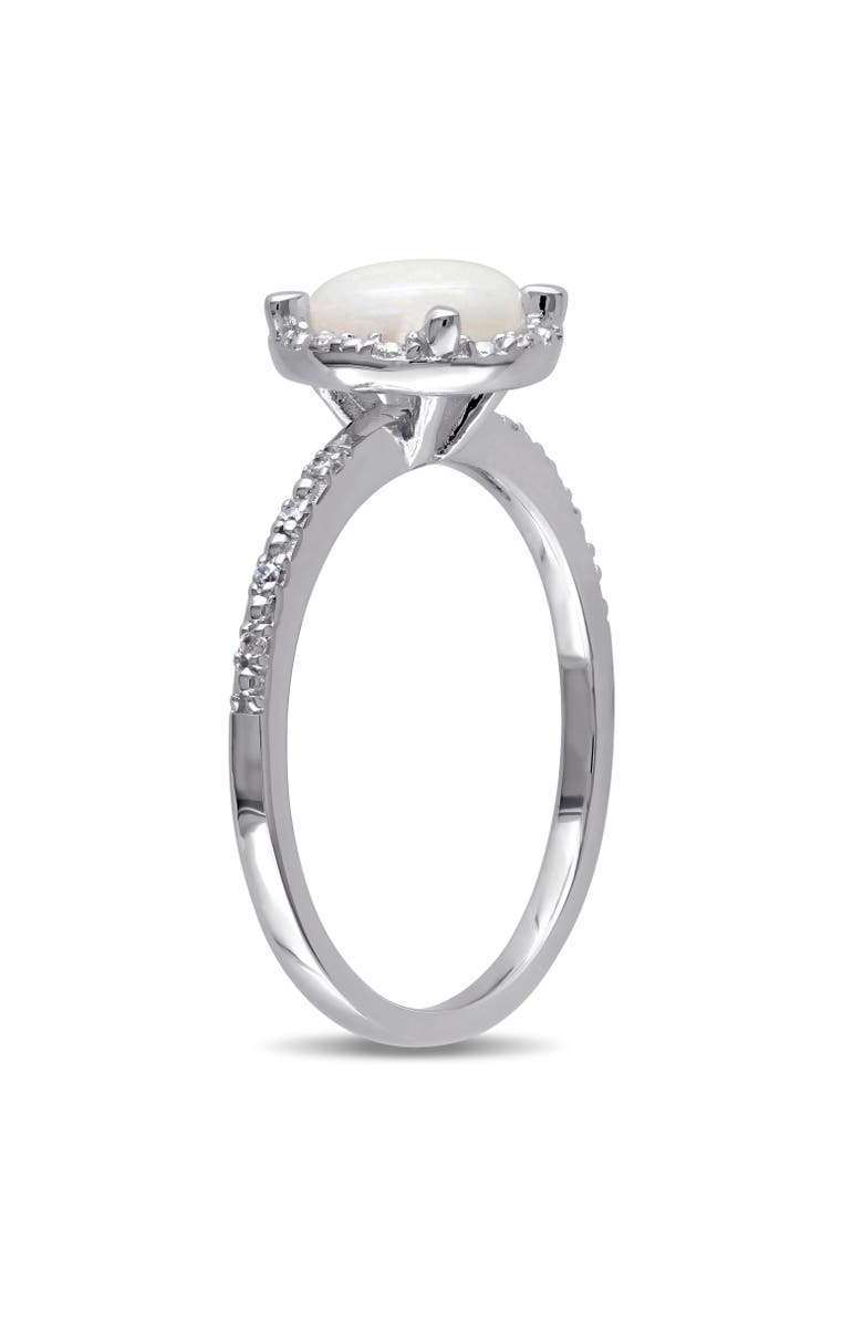 Julianna B. Opal & Diamond Accent Halo Ring, Alternate, color, Opal