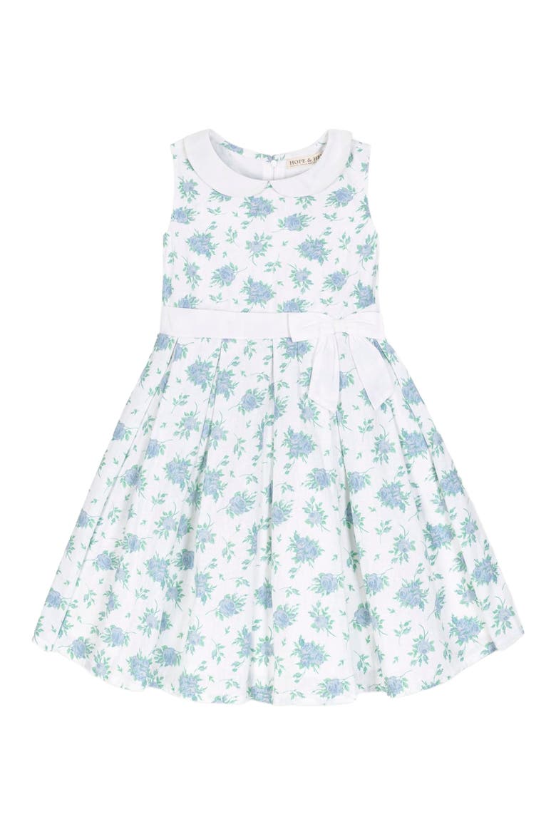 Girls' Linen Tea Dress, Toddler, Main, color, Coastal Cottage Floral