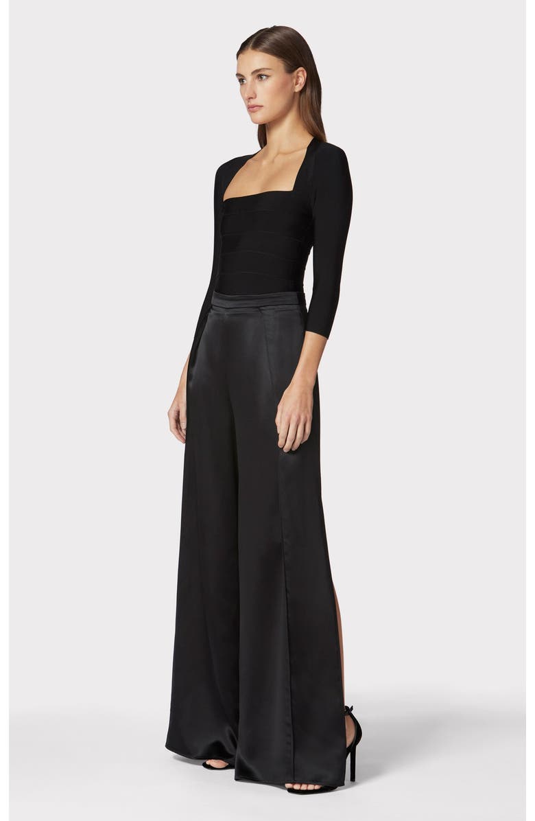 Herve Leger Icon Square Neck Top, Alternate, color, Black