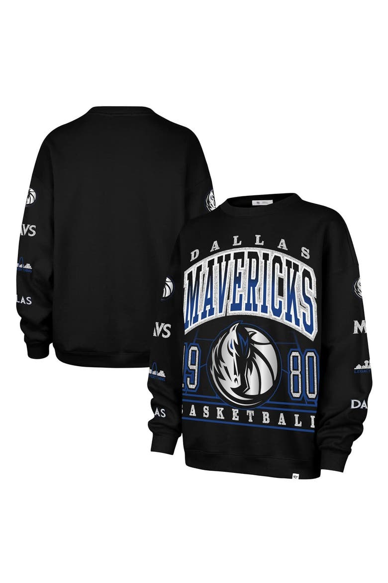 Women's '47  Black Dallas Mavericks 2025/26 City Edition Go Big Oversized Sweatshirt, Main, color, Black