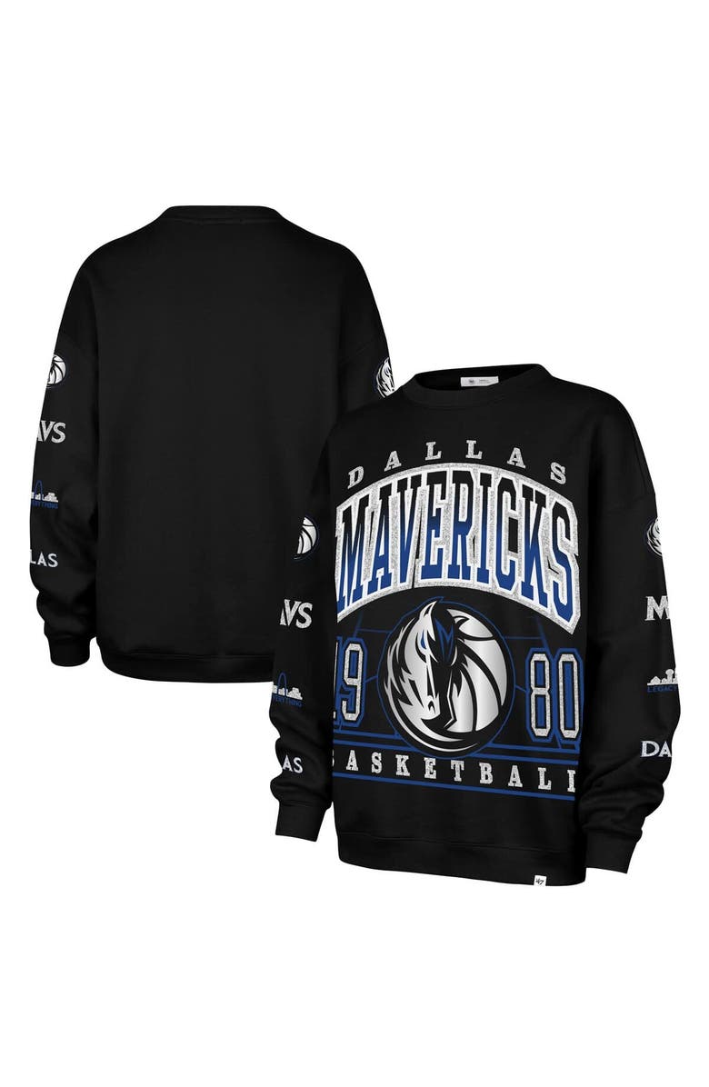 '47 Women's '47  Black Dallas Mavericks 2025/26 City Edition Go Big Oversized Sweatshirt, Main, color, Black