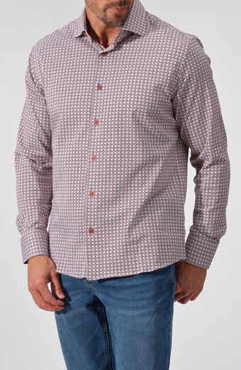 STUDIO GARNET LOS ANGELES Geometric Stretch Button-Down Shirt