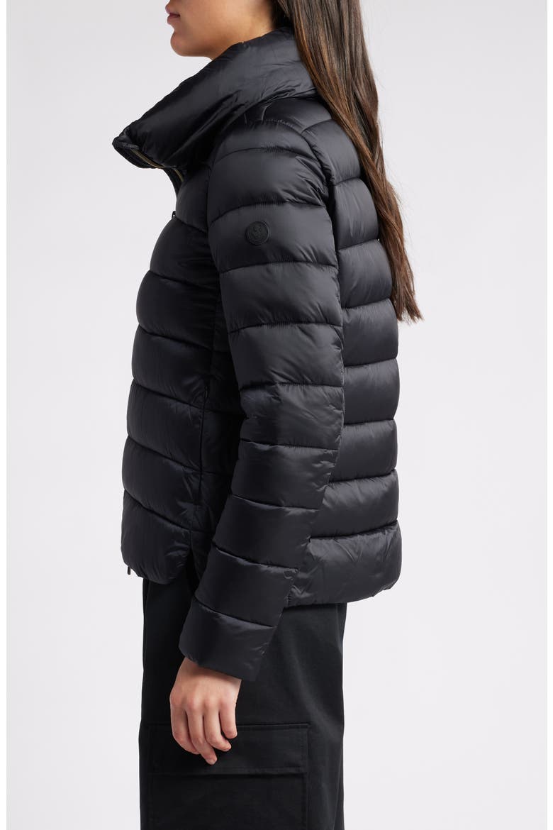 Elsie Water Resistant Quilted Puffer Coat, Alternate, color, BLACK
