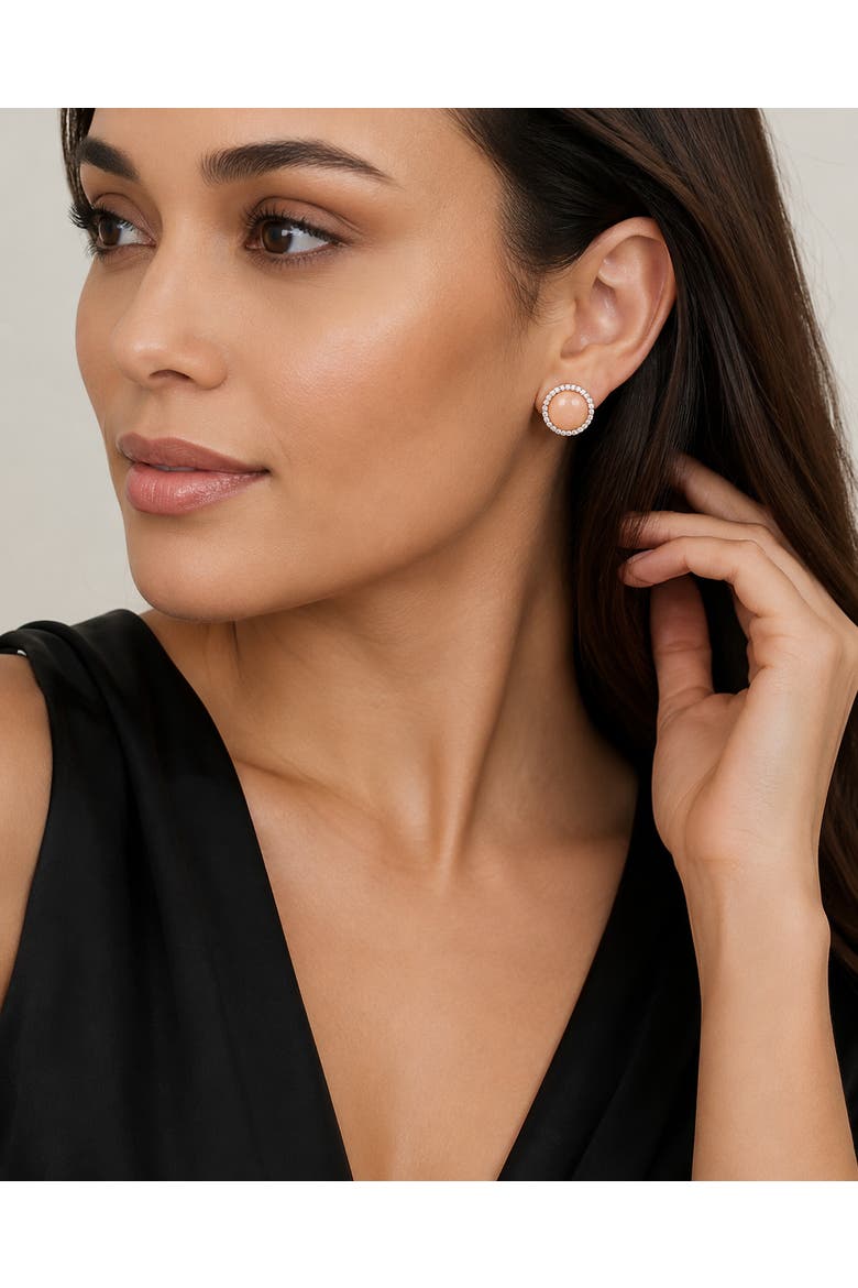 Pink Mother of Pearl Darcie Earrings, Alternate, color, Rose Gold Plated