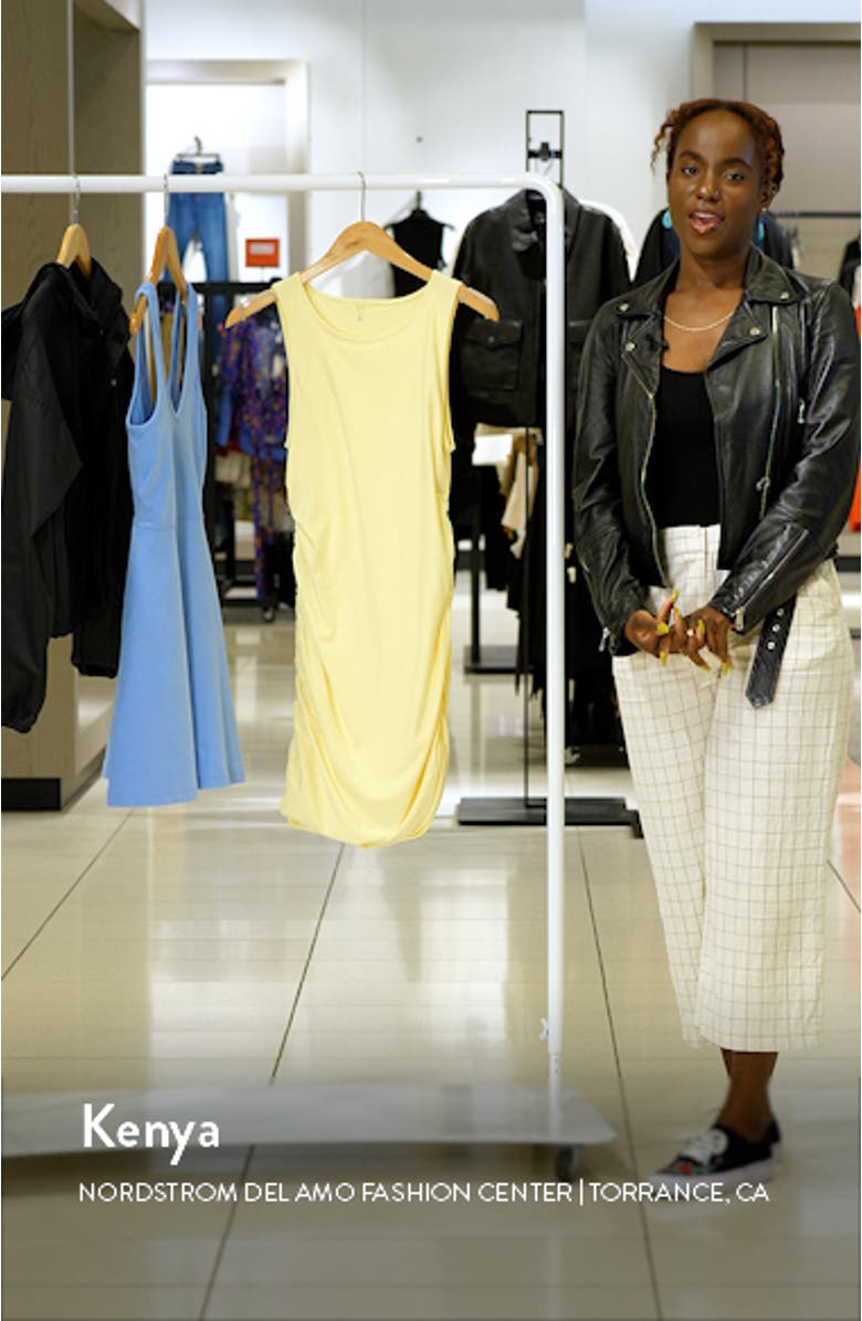 Featherweight Ruched Sleeveless Minidress, sales video thumbnail