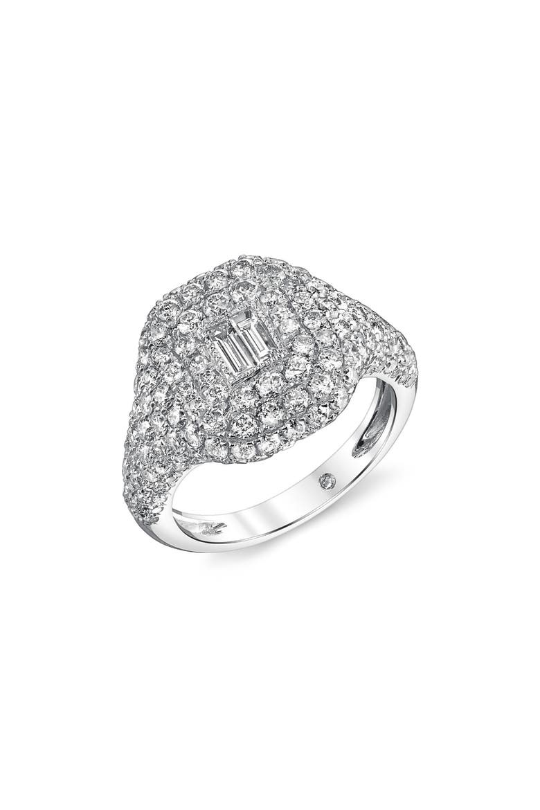 Pavé Diamond Pinky Ring, Main, color, WHITE GOLD