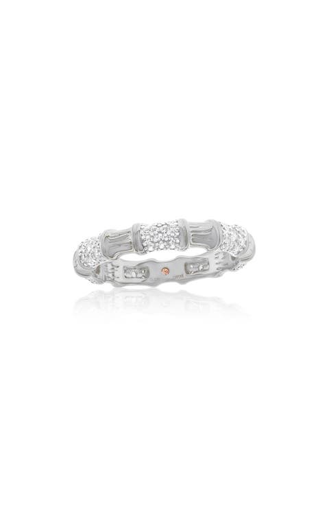 Pavé Cubic Zirconia Bamboo Eternity Ring