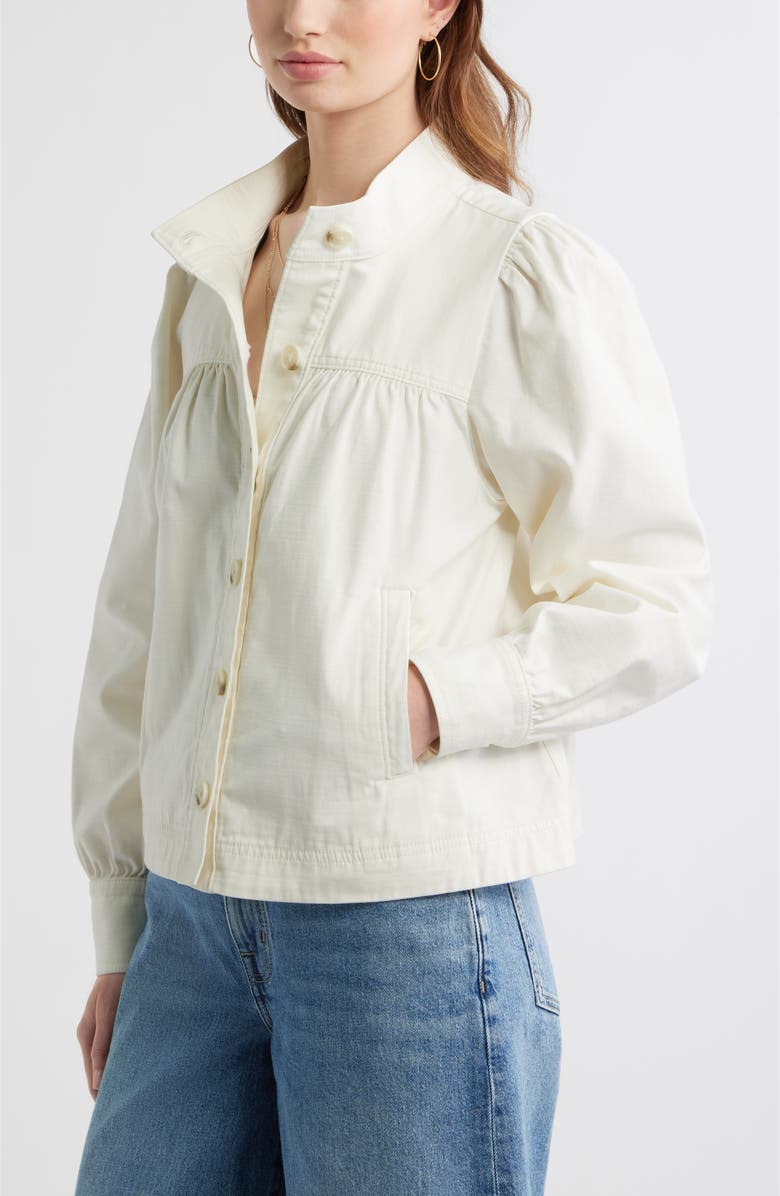 Treasure & Bond Gathered High Neck Twill Jacket, Alternate, color,