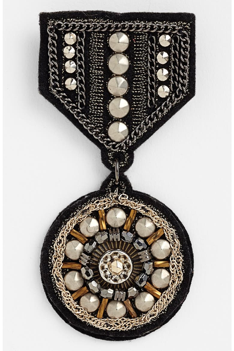 'Special Military' Embellished Pin, Main, color, BLACK/ HEMATITE