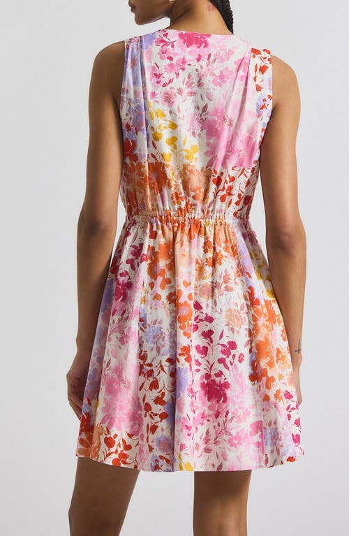 Derek Lam 10 Crosby Tia Floral Stretch Linen Blend Minidress In Multi