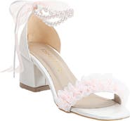 Forever & Always Shoes Moana Lace Bridal Low Heel Sandals