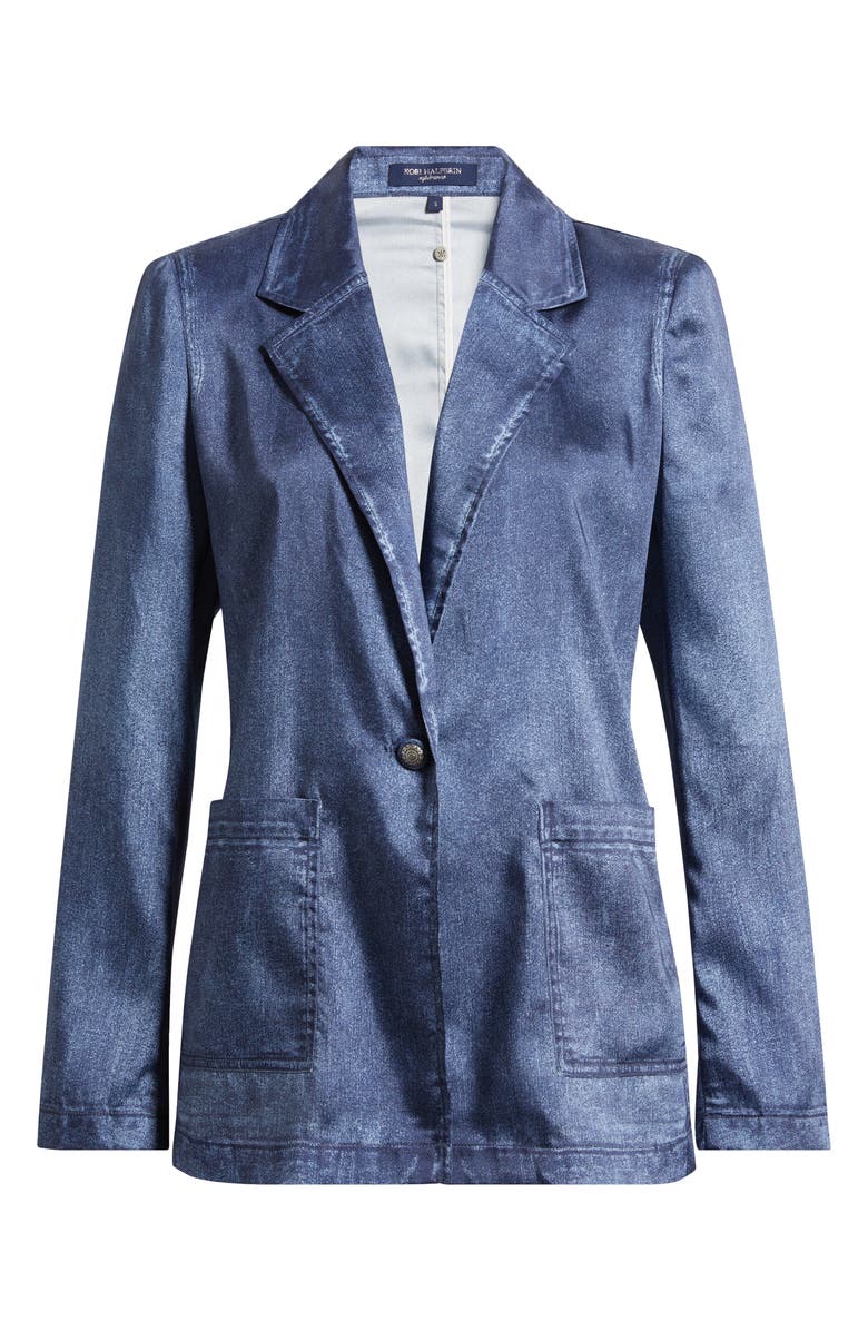 KOBI HALPERIN Veronica Denim Effect Satin Jacket, Main, color, Dark Indigo