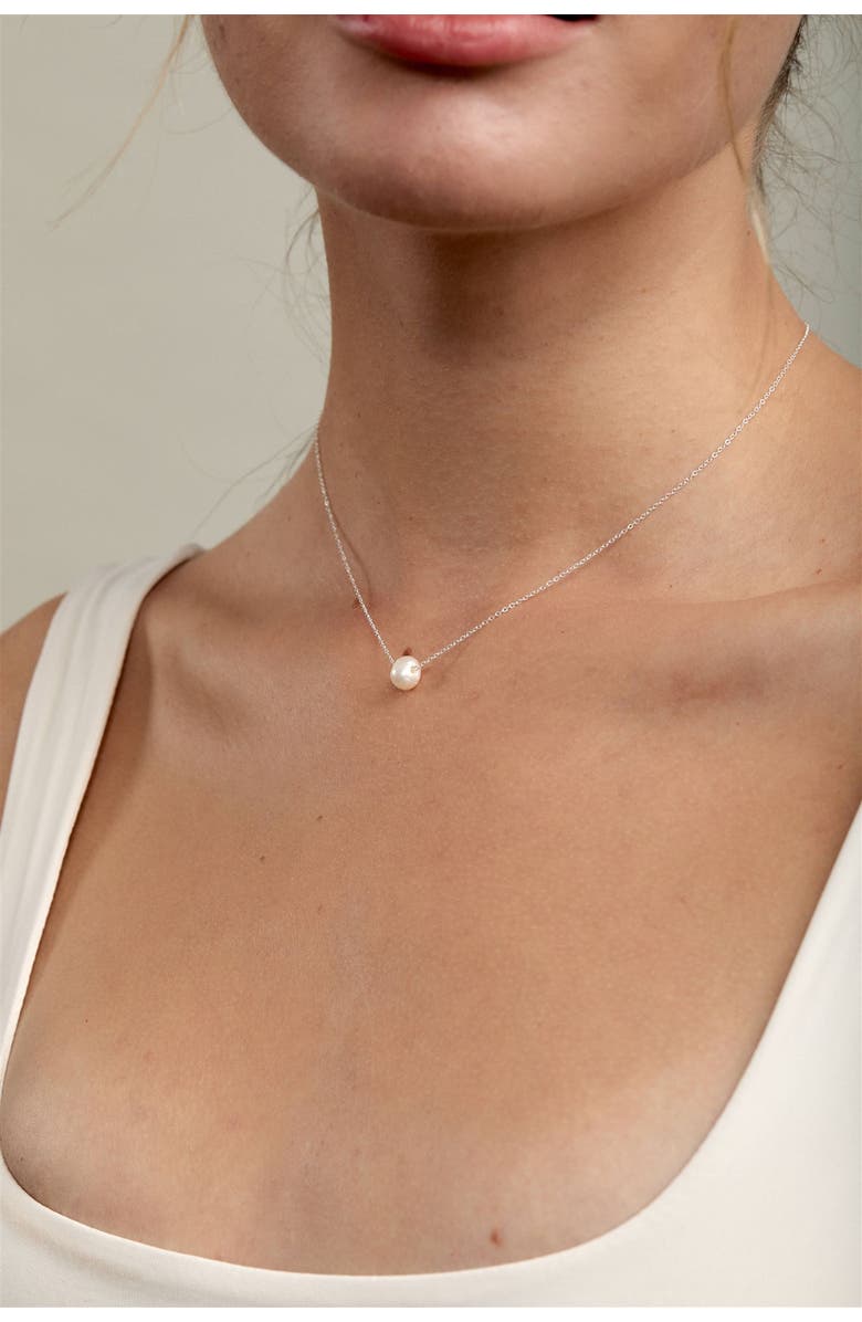 Set & Stones Charlize Pearl Necklace, Alternate, color, Silver / White