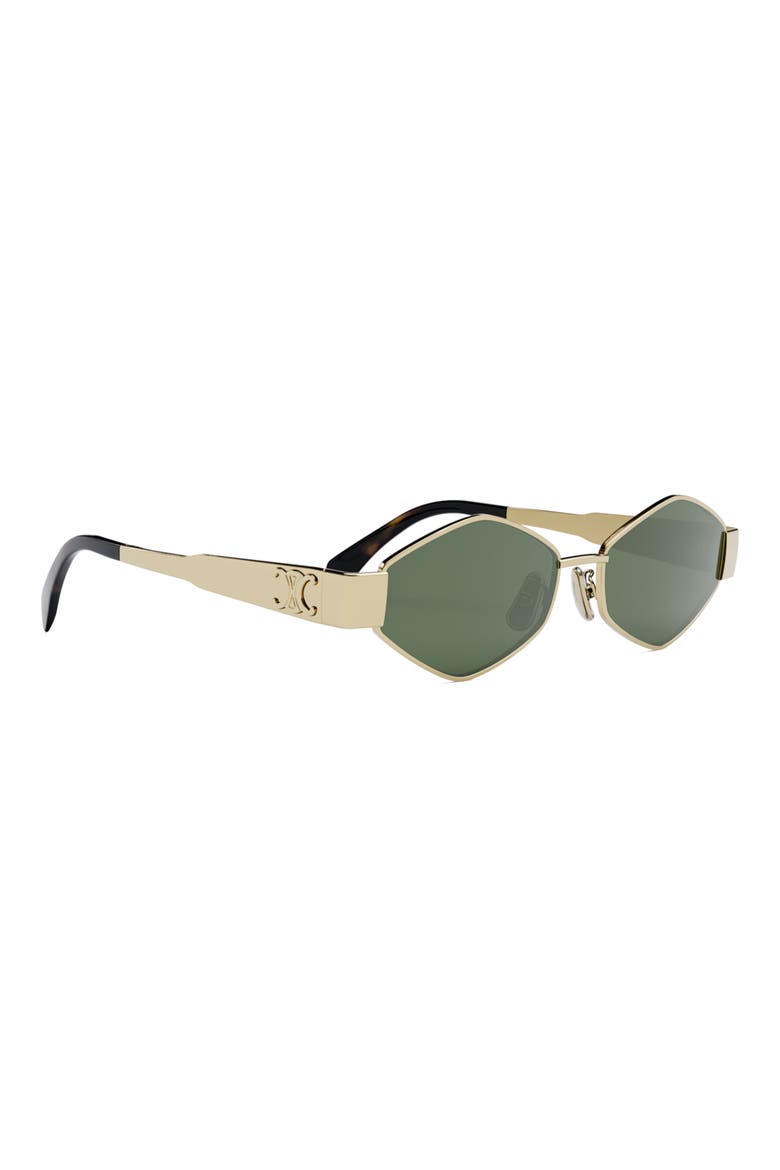 Triomphe 54mm Geometric Sunglasses, Alternate, color, SHINY ENDURA GOLD / GREEN