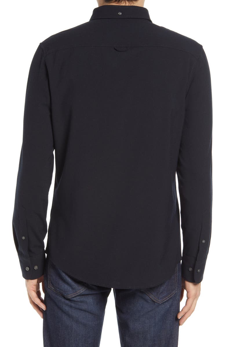 Nordstrom Trim Fit Solid Flannel Button-Down Shirt, Alternate, color,