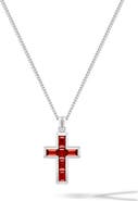 Vincero Men's Stone Cross Pendant Necklace