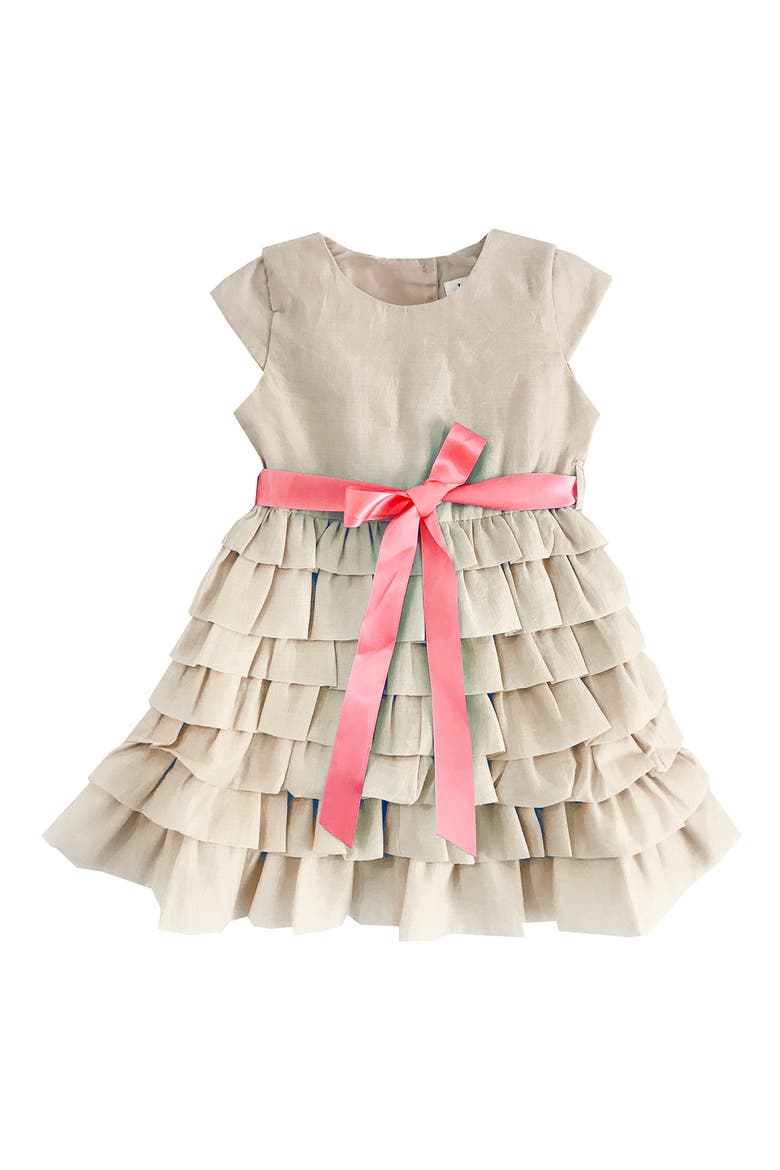 Kids' Organza Tafetta Dress, Main, color, BEIGE
