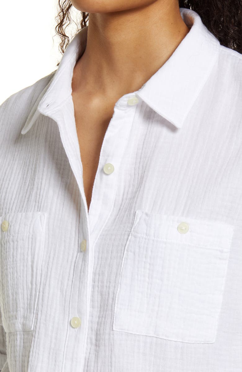 Caslon<sup>®</sup> Long Sleeve Gauze Button-Up Shirt, Alternate, color,