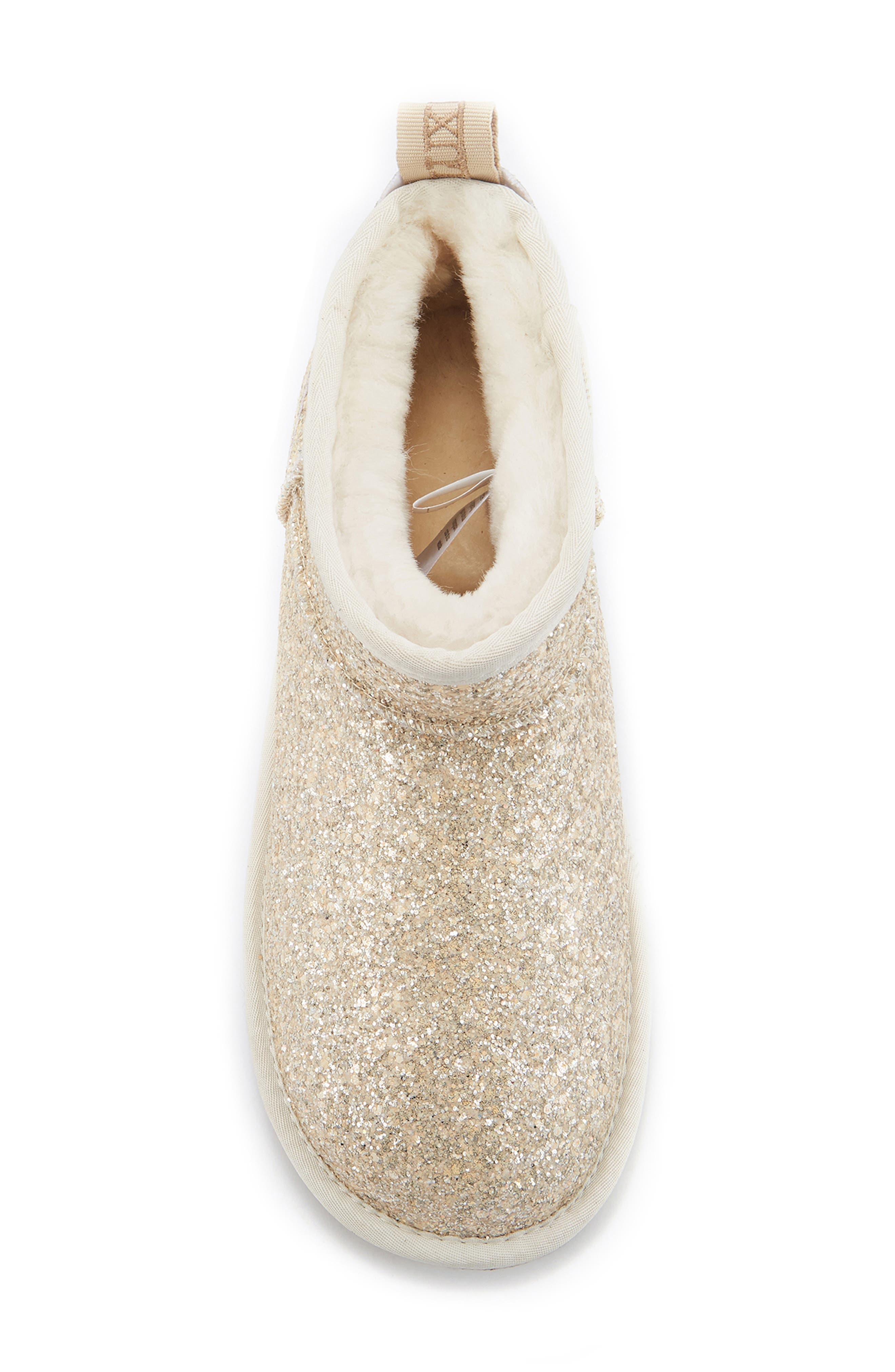 Australia Luxe Collective Cosy Genuine Shearling Glitter Ultra Short Bootie, Alternate, color, 