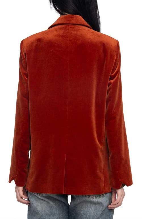 Zadig & Voltaire Vaska Double Breasted Velvet Blazer In Red