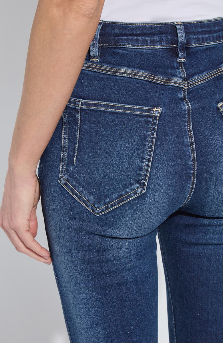 Lysse Estelle Pull-On High Waist Flare Jeans, Alternate, color, Dark Midwash