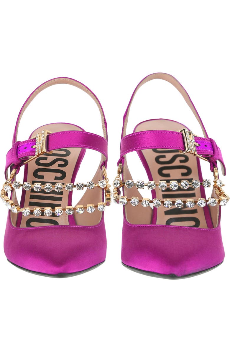 Moschino Crystal Chain Slingback Pump, Alternate, color,