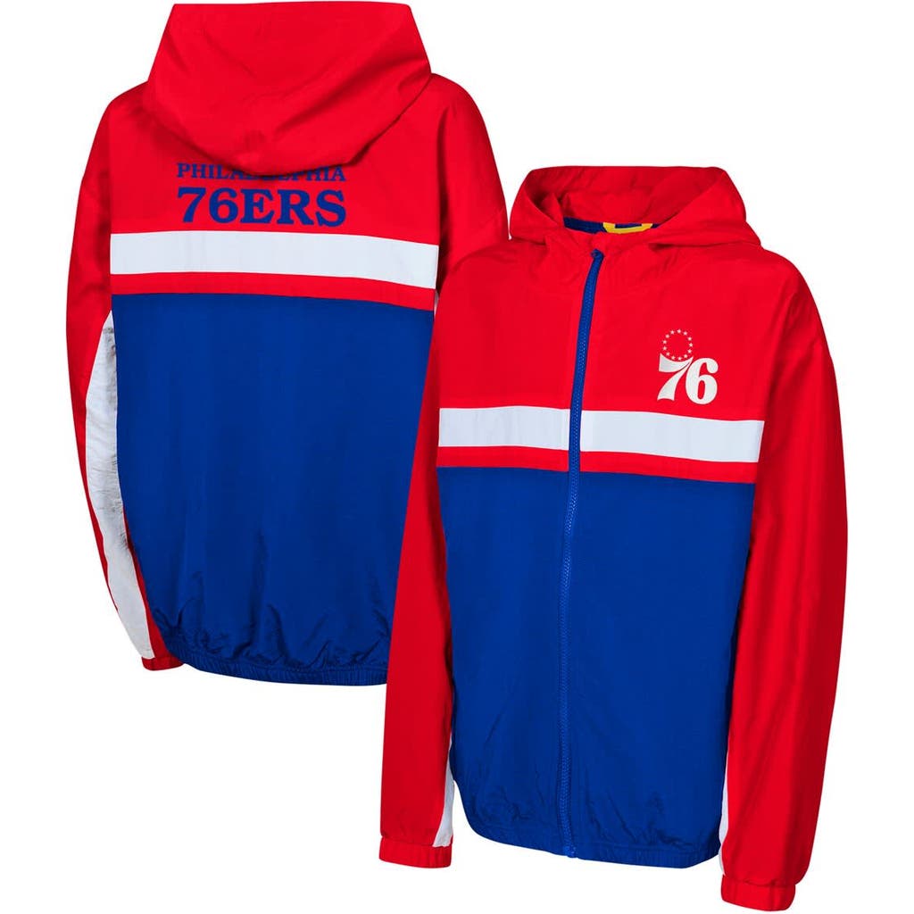 Outerstuff Kids' Youth Red Philadelphia 76ers Headliner Windbreaker Full-zip Hoodie Jacket