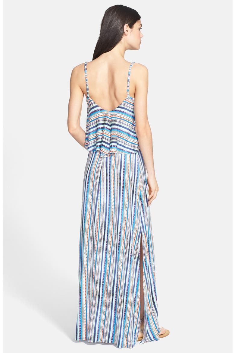 'Bondi' Stripe Layered Maxi Dress, Alternate, color, AZURE