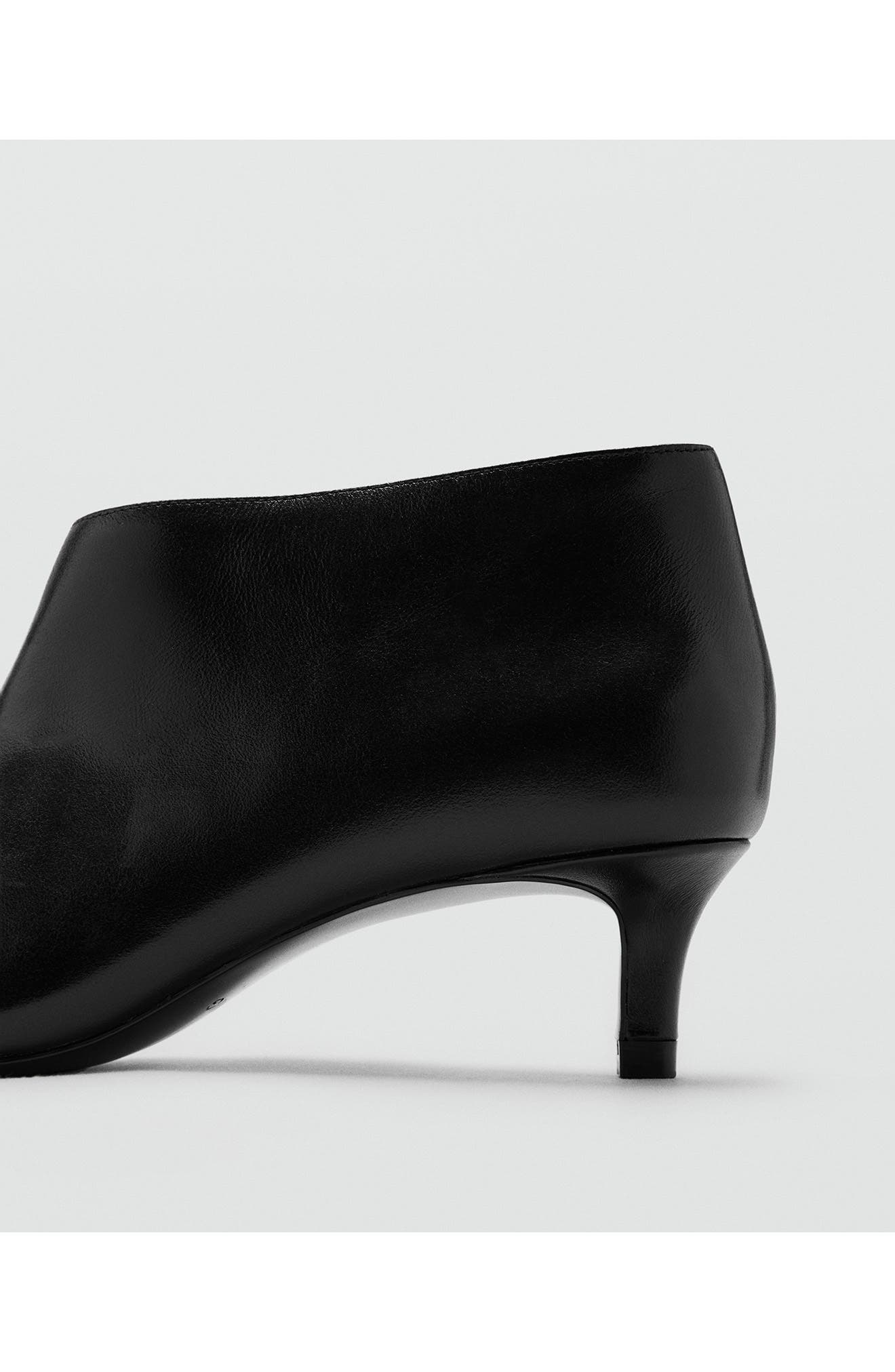 MANGO Kitten Heel Bootie, Alternate, color, Black